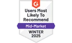 G2 Users Most Likely To Recommend 2025 Award