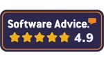 Software Advice 4.9 Stars User Reviews Average